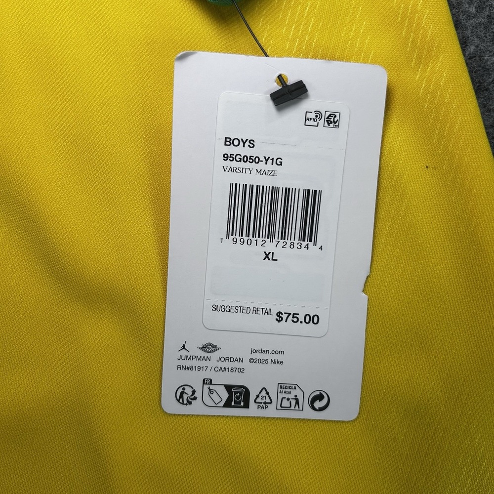 JORDAN x BRASIL Loose Polo Shirt Youth Size XL (13-15Y) Yellow Varsity Maze - Picture 6 of 7